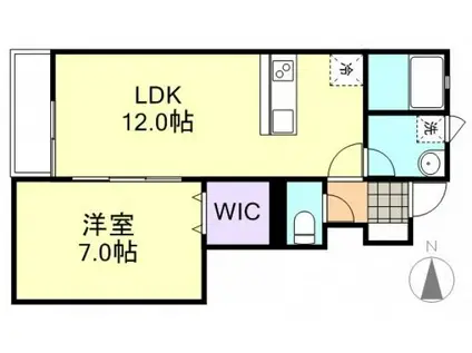 エクセレンス B棟(1LDK/1階)の間取り写真