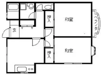 RHAPSODY IN RED(2DK/2階)の間取り写真