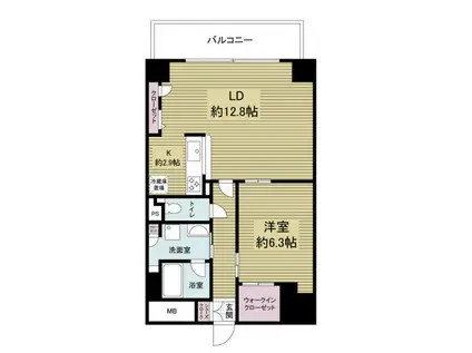 グランルージュ谷町六丁目(1LDK/5階)の間取り写真