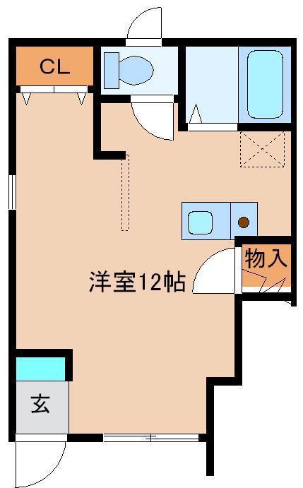 タウンハウス(ワンルーム/1階)の間取り写真