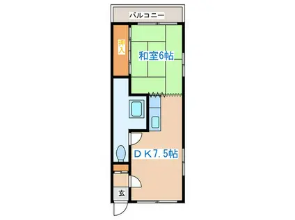 パレス堀(1DK/1階)の間取り写真