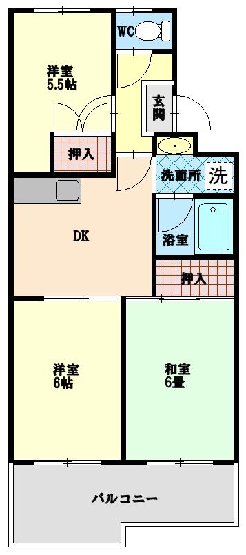 アルカディア21(3DK/4階)の間取り写真