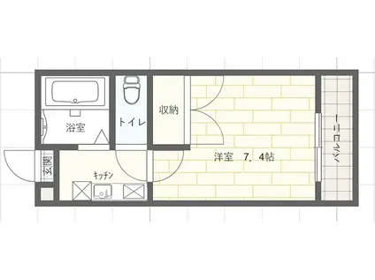 カルム三条町(1K/2階)の間取り写真