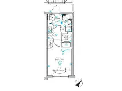 ラフィスタ目黒西小山(1K/3階)の間取り写真
