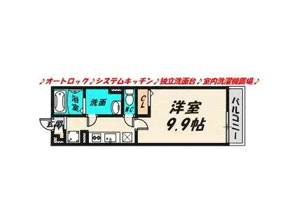 リブリおおさか鴫野(1K/2階)の間取り写真