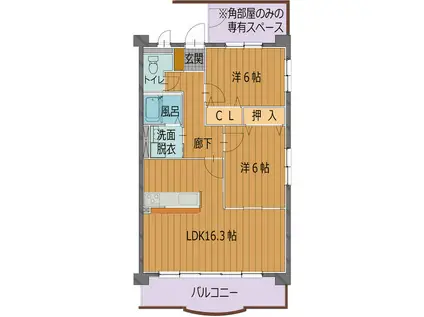 フォレストパークDIO(2LDK/1階)の間取り写真