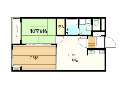 ラヴェンナいわせ野(2LDK/1階)の間取り写真