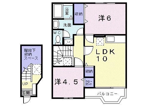 シンシア(2LDK/2階)の間取り写真