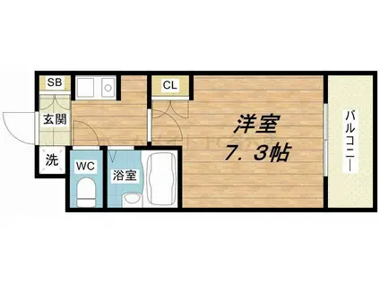 アーデン森之宮 (1K/7階)の間取り写真