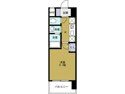 EC難波ウエスト-SIDEVIグラッド(1K/8階)の間取り写真