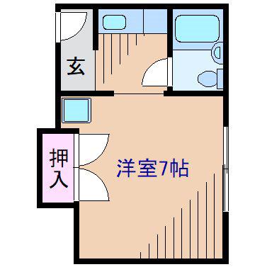 佐々木ハイツ(ワンルーム/2階)の間取り写真