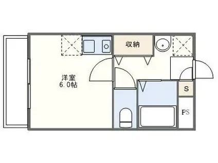 ビューライフ玖島(ワンルーム/2階)の間取り写真