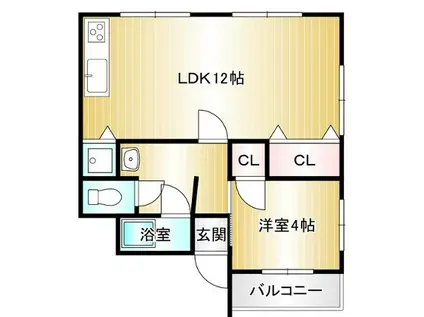 千守マンション(1LDK/1階)の間取り写真