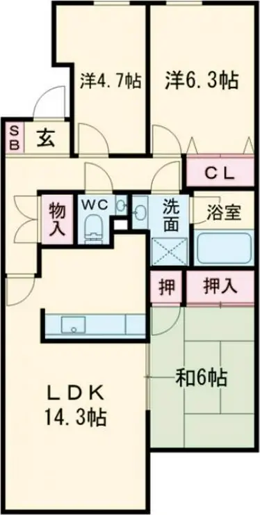 ランビニオン 1階階 間取り
