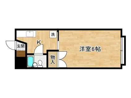 ホワイトプラザ中原 1(1K/3階)の間取り写真