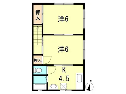 二葉文化(2K/2階)の間取り写真