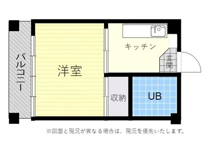 サザン・ブライト長浜2(1DK/4階)の間取り写真