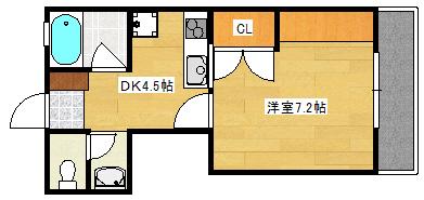 緑樹園コーポ(1DK/1階)の間取り写真