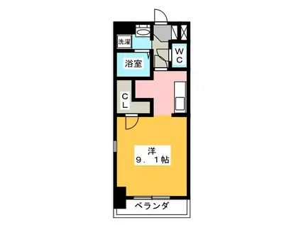 メゾンドール(ワンルーム/2階)の間取り写真