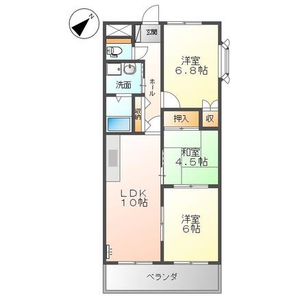 ルナ・アルカディア貳番館(3LDK/1階)の間取り写真