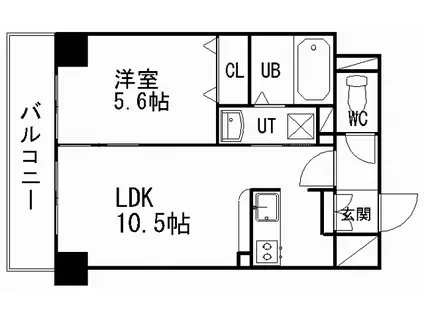 ゾネ医大キャンパス前(1LDK/7階)の間取り写真