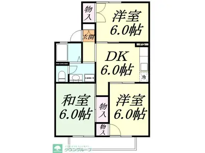 センチュリーハイツ(3DK/2階)の間取り写真