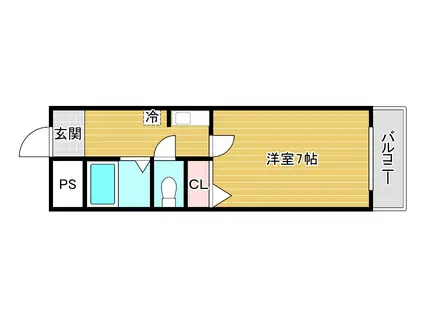 エクシード菅野(1K/3階)の間取り写真