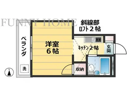 カーサベルデ(1K/2階)の間取り写真