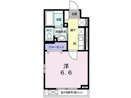 フォーシーズン東武練馬(1K/4階)の間取り写真