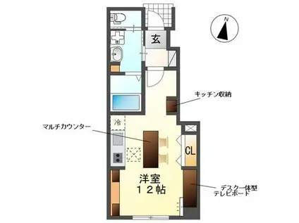 セピア・スイート(1LDK/1階)の間取り写真