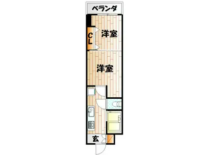 ギャラン南小倉(2K/13階)の間取り写真