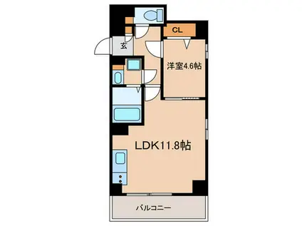 パールコートII(1LDK/5階)の間取り写真