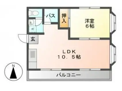 ホワイトピア(1LDK/3階)の間取り写真