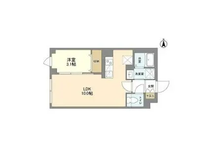 ウェルスクエア笹塚II(1LDK/3階)の間取り写真