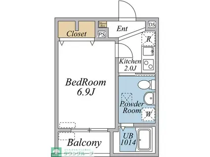 カサデルソルVI(1K/3階)の間取り写真