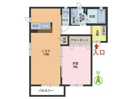 ルグラン(1LDK/1階)の間取り写真