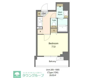 S-RESIDENCE新宿早稲田AVELIS(1DK/2階)の間取り写真