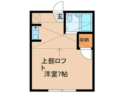 メゾン岡の宮C(ワンルーム/2階)の間取り写真