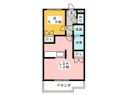 コラージュII(1LDK/2階)の間取り写真