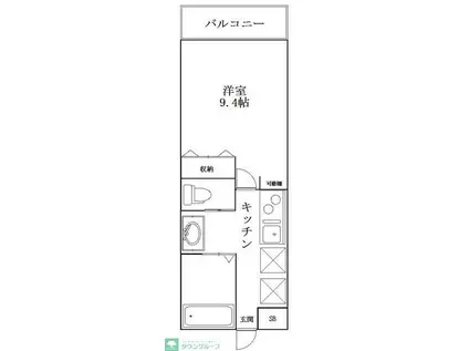 センチュリーオークB(1K/2階)の間取り写真