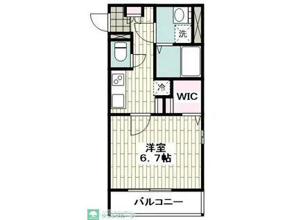 平塚市桃浜町PJ(1K/2階)の間取り写真