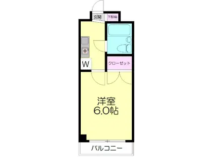 グレース戸田II(1K/2階)の間取り写真