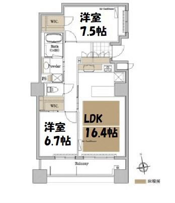 プライムメゾン御器所(2LDK/2階)の間取り写真