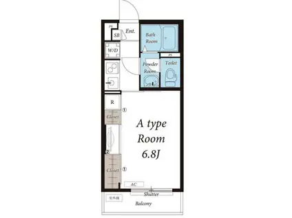 リブリ・リア コート(1K/1階)の間取り写真