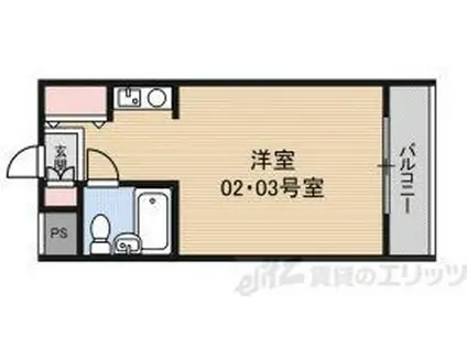 カミング(ワンルーム/4階)の間取り写真