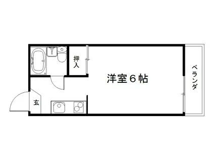 グランタック御所西(1K/3階)の間取り写真