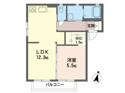 グリーンガーデンC(1LDK/1階)の間取り写真