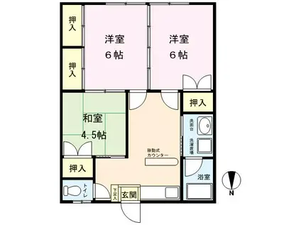 コーポ竹内(3DK/2階)の間取り写真