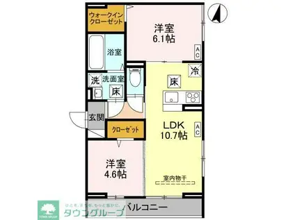 BLEU LAPIN(2LDK/2階)の間取り写真