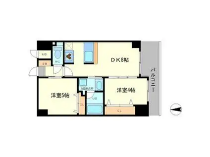 アーデンタワー本町イースト(2DK/5階)の間取り写真